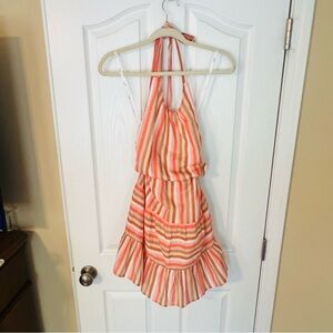 Minkpink Striped Mini Dress with Tie Back, Size Medium